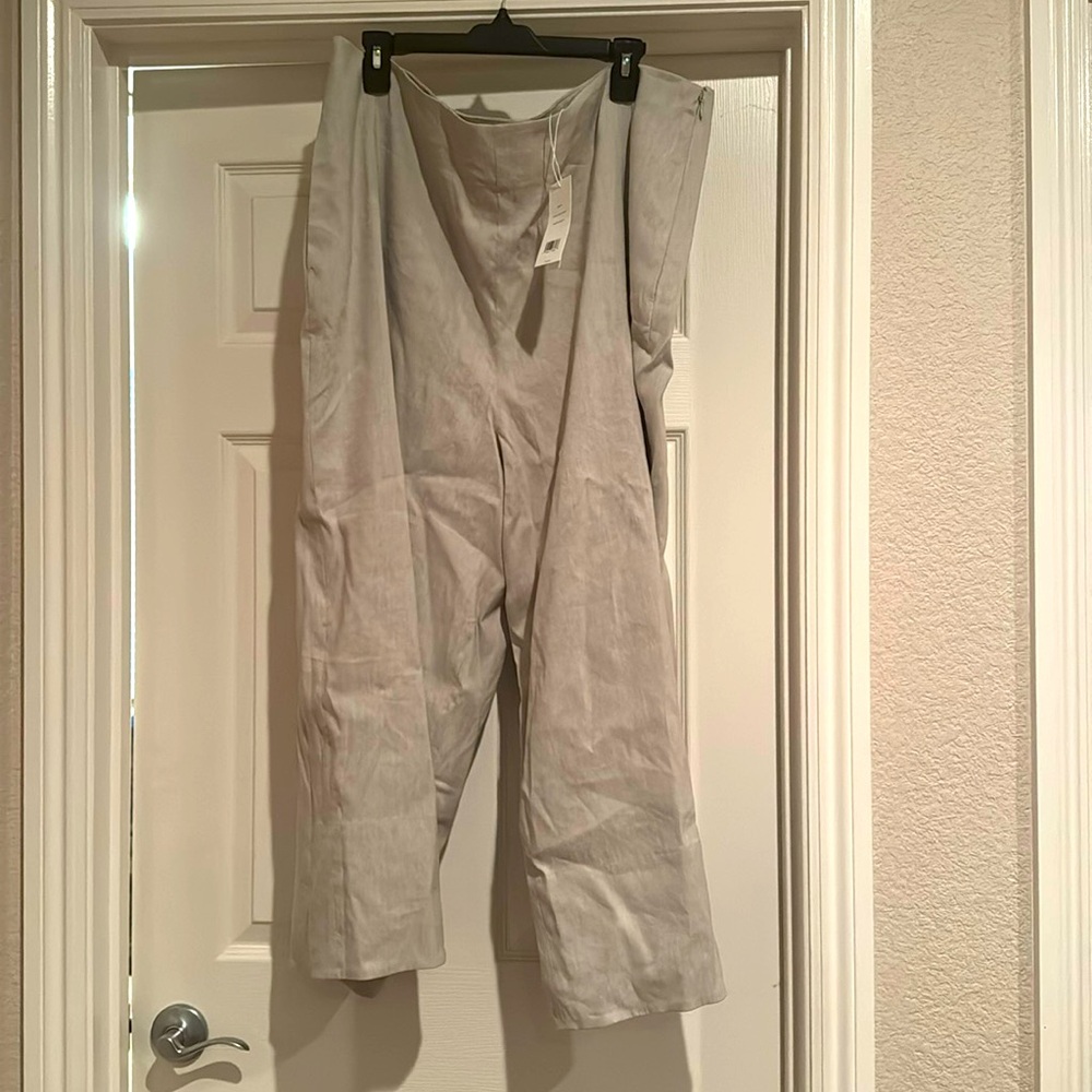 Vince Crop Wide Leg Linen Pants size 18